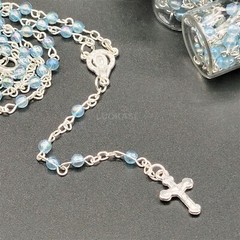 US 12 Lady Guadalupe Rosary Silver Cap Glass Jar Baby Shower Baptism Party Favor