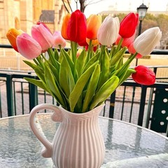 24pcs Multicolor Artificial Tulip Latex Real Touch for DIY Bouquets Wedding P…