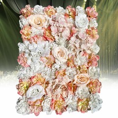 5PCS Artificial Silk Flower Wall Panel Floral Backdrop Party Wedding Decoration