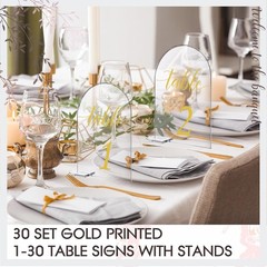 Modern Gold Printed Table Signs for Events
