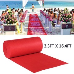 Red Wedding Aisle Runner Floor Carpet 3.3×16.4ft/39.4ft for Ceremony Banquet