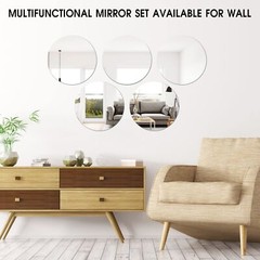 12″ Round Mirror Centerpieces for Tables, Circle Mirror Plates with Smooth Ed…