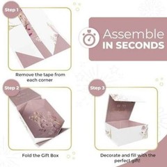3-Pack Bridesmaid Gift Boxes with Lid Collapsible 9.25″x9.25″x3.75″ Present Box