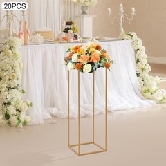 Gold 20 PCS Geometric Flower Stand For Wedding, Flower Stand 10.63*10.63*31.5in