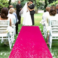 Hot Pink Carpet Runner for Party Wedding Aisle Sequin Sparkly Rug for Prom Ce…