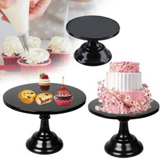 Round Cake Stand Metal Iron Pedestal Dessert Holder Wedding Party Rack Display