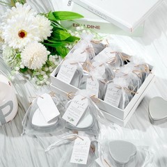50 Sets Wedding Candle Favors – Heart Shaped Unscented Tea Lights with Gift Bags