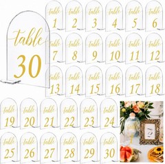 Modern Gold Printed Table Signs for Events