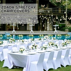 100 PCS Banquet Chair Covers for Wedding Universal Polyester Spandex Chair Co…