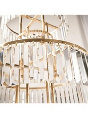 Gold Metal Crystal Flower Stand Wedding Centerpiece 5 Tier