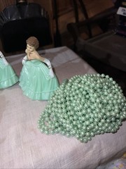 Vintage Decorations Wedding Figurines And Beaded Garland