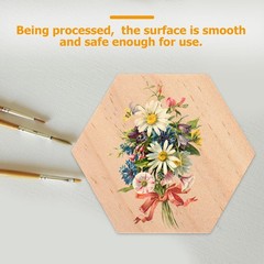 25Pcs Beige Hexagon Wood Discs Smooth Sanded for Crafting and Decoration