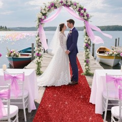 Glitter Carpet Runner 2.6FT x 15FT (200 GSM Thick) + Adhesive Tape – Durable …