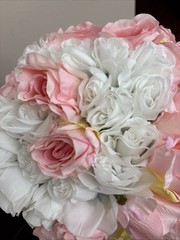 Luxurious Crystal White/Pink Flower Stand Wedding 13in Diameter No Stand Incl