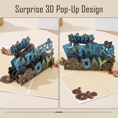 Happy Father’s Day Card – Funny 4 Layers 3D Pop Up Greeting Card Gift for Dad…