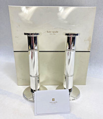 2 Sets Kate Spade x Lenox «Mr.» & «Mrs.» Champagne Glasses Candle Stick Holders