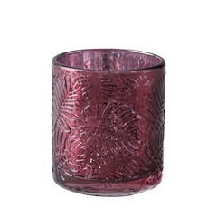 6 pcs 3″ Mercury Glass Votive Candle Holders with Leaves Design Wedding Party