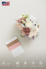 Ling’S Moment Dusty Rose Bridal Bouquet for Bride, Blush Pink Wedding Bouquets f