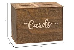 Rustic Wooden Card Box 12″x9″x7″ Gift Card Holder for Wedding Baby Shower