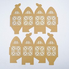 GOLD 25 Lacer Cut Lace Design FAVOR BOXES with Butterfly Top Party Decorations