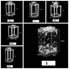 10/50x PVC Case Holder Clear Floral Cube Gift Tennis Toy Candy Package Box Shop