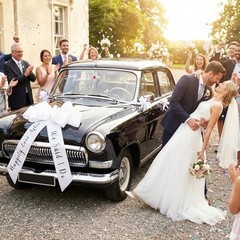 8 Pcs Just Married Wedding Car Decorations Kit – 30 Inchs Big Bow – White