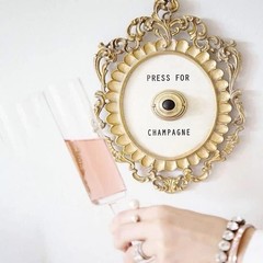 Champagne Framed Vintage Button,Champagne Themed Decor Wall Plaque
