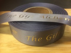 25mm Personalised Printed Ribbon Double Satin Wedding Anniversary Cake, Flowers