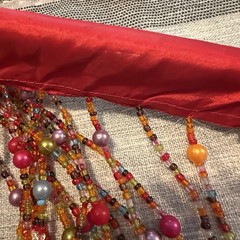 Bohemian Hippy Beaded Curtain Doorways,glass Beads Red 35”wide