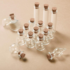 50 Pieces Mini Jars with Cork Stoppers Tiny Glass Bottles Small Wishing…