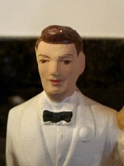 Vintage Unique 1949 Wedding Cake Topper Bride & Groom Pfeil & Holin