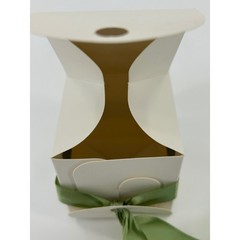 49 Pack White Especially For You Favor Boxes with Green Ribbon 2.5 Inch