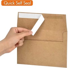 50 Pack 5×7 Envelopes for A7 50-Pack (5.25 x 7.25 inches), Brown kraft