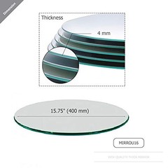 WGV Large Round Mirror Plate 16″ Diameter, 4 mm 16″L x 0.1″W Round 1 Piece