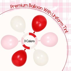 Cherry Birthday Party Decorations with Red Light Pink Sand White Balloons Gre…