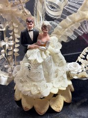 Vintage Mid Century Wedding Cake Topper Original 1950s Large