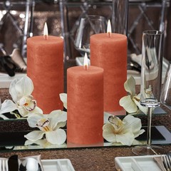 Bolsius 4 Pack Orange Rustic Pillar Candles – 2.75 X 5 Inches – Premium