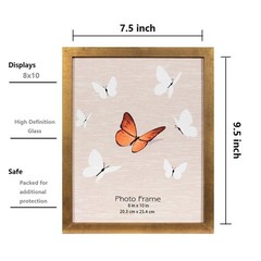Gold 8×10 Picture Frame set of 4, Display 8×10 without Mat Wall Gallery Photo…