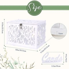 Wedding Card Box PVC Hollow Wedding Envelope Box with Lock and Card Sign Upgr…