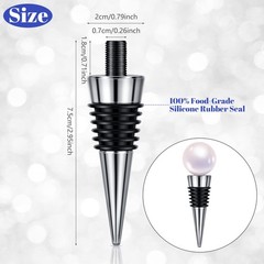 Honeydak 16 Pieces Metal Bottle Stopper 8 x 1.25 Thread Size, Silver/Black