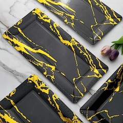 20 pcs 16″ long Rectangle Paper Serving Trays with Marble Design Tableware