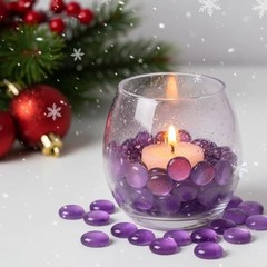 Home Decoration Wedding Centerpieces Purple Glass Gems Flat 2 LB Light Purple