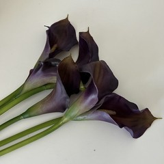 EUC REAL TOUCH PURPLE/GOLD CALLA LILY FLOWER – 6 STEMS 19” Tall