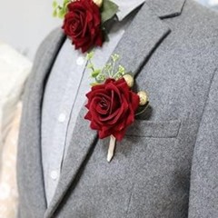 Wedding Prom Corsage and Boutonniere Set, Rose Wrist Corsage Ribbon Bracelet,…