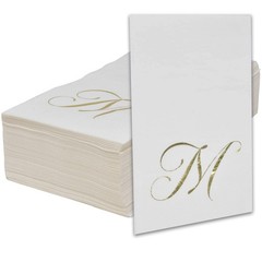 M Monogram Guest Napkins 100 Pack Initial Letter Personalized Napkins Paper D…