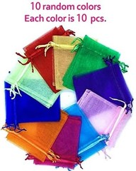 100 Count Organza Gift Bags for Weddings, Birthdays & Celebrations