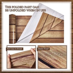 Jecery Wood Grain Tablecloth – 4.5×100 ft Western Themed Party Backdrop – Ext…