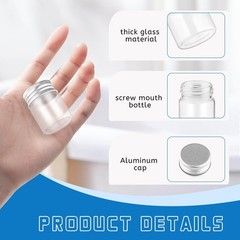 40 Pack 15Ml Empty Glass Jars Screw Aluminum Caps 0.5Oz Mini Cosmetics Container