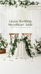 Ling’s Moment Flower Garland – 6FT Eucalyptus & Rose – Sweetheart Table Decor fo