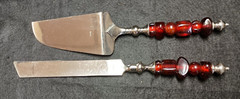 Cypress Home 2 Piece Dessert Server Set Knife & Server India Acrylic Handles